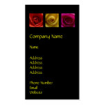 Triptych Roses orange yellow pink business cards