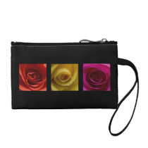 Triptych Roses orange yellow pink Coin Wallets