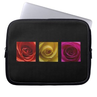 Triptych Roses orange yellow pink electronicsbag