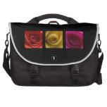 Triptych Roses orange yellow pink Laptop Messenger Bag