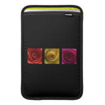 Triptych Roses orange yellow pink MacBook Sleeve