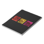 Triptych Roses orange yellow pink Note Pad