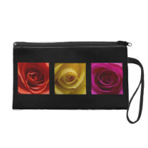 Triptych Roses orange yellow pink Wristlets