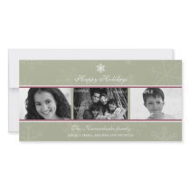 Triptych Sage Snowflake Photo Card