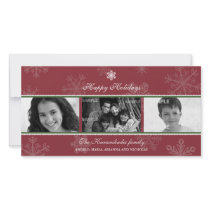 Triptych Scarlet Snowflake Photo Card