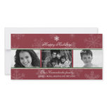 Triptych Scarlet Snowflake Photo Card