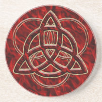 Triquetra Red Silk Coasters