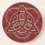 Triquetra Red Silk Coasters