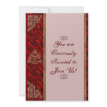 Triquetra Red Silk Invitation