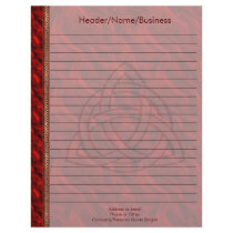 Triquetra Red Silk Lined Customized Letterhead