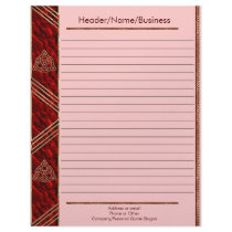 Triquetra Red Silk Lined Customized Letterhead