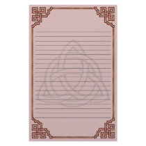 Triquetra Red Silk Lined Customized Stationery