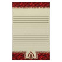 Triquetra Red Silk Lined Stationery