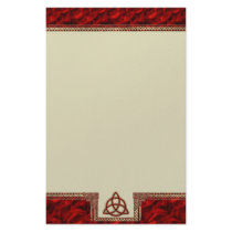 Triquetra Red Silk Customized Stationery