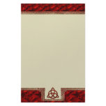Triquetra Red Silk Customized Stationery