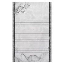 Triquetra Silver Bevel Lined Custom Stationery