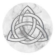 Triquetra Silver Bevel Round Sticker