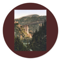 Trisanna Viaduct and Castle Wiesberg Tyrol Austro- Round Stickers