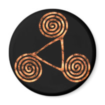 Triskele copper refrigerator magnet