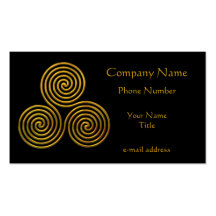 Triskele-gold Business Card Template
