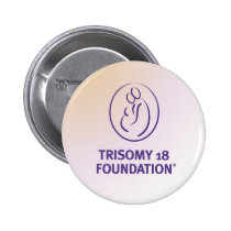 Trisomy 18 Foundation Logo - Multi-Color Button buttons