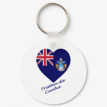 Tristan da Cunha Flag Heart keychains
