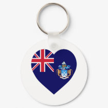Tristan da Cunha Flag Heart keychains