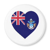 Tristan da Cunha Flag Heart magnets by Vexillophile Tristan da Cunha Flag Heart magnets