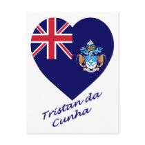 Tristan da Cunha Flag Heart postcards by Vexillophile Tristan da Cunha Flag Heart postcards