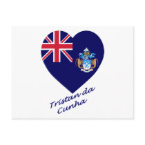 Tristan da Cunha Flag Heart postcards