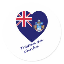 Tristan da Cunha Flag Heart stickers by Vexillophile Tristan da Cunha Flag Heart stickers