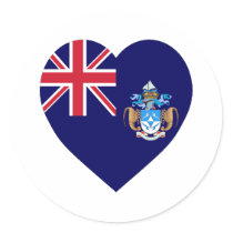 Tristan da Cunha Flag Heart stickers by Vexillophile Tristan da Cunha Flag Heart stickers