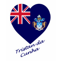 Tristan da Cunha Flag Heart t-shirts