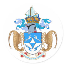 Tristan da Cunha Official Coat Of Arms Heraldry stickers by inquester Tristan da Cunha Official Coat Of Arms Heraldry stickers