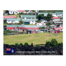 Tristan da Cunha Postcard. Real Photo of Edinburgh