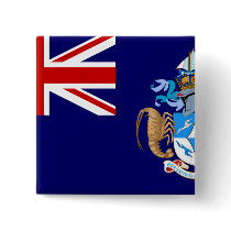 Tristan Da Cunha, United Kingdom flag Pinback Button