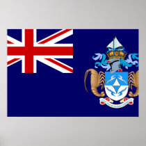 Tristan Da Cunha, United Kingdom flag Print