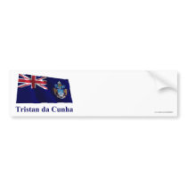 Tristan da Cunha Waving Flag with Name bumper stickers