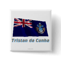 Tristan da Cunha Waving Flag with Name Pin