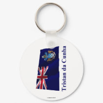 Tristan da Cunha Waving Flag with Name keychains by Vexillophile Tristan da Cunha Waving Flag with Name keychains