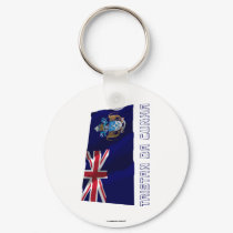 Tristan da Cunha Waving Flag with Name keychains by Vexillophile Tristan da Cunha Waving Flag with Name keychains