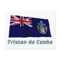 Tristan da Cunha Waving Flag with Name Postcard