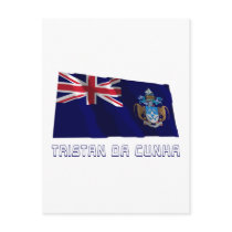 Tristan da Cunha Waving Flag with Name Postcards