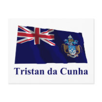 Tristan da Cunha Waving Flag with Name Post Cards