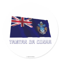 Tristan da Cunha Waving Flag with Name stickers by Vexillophile Tristan da Cunha Waving Flag with Name stickers