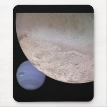 Triton with Neptune in the background NASA mousepads by harlowandcompany Triton with Neptune in the background NASA mousepads