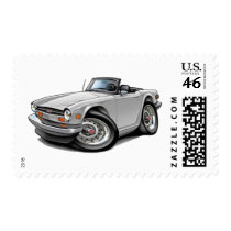 Triumph TR6 White Car Stamp