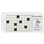 Trivia sheet rack cards