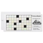 Trivia sheet rack cards