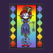 Trixy Pixie Stick Rainbow Circus Freak Postcard postcards